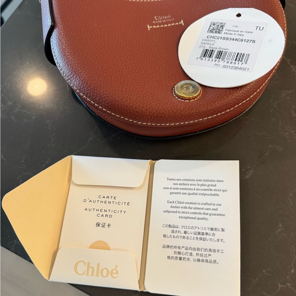 Chloe Darryl Brown Leather Crossbody Bag - Picture 13 of 15